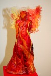 Fire, embroidered figure